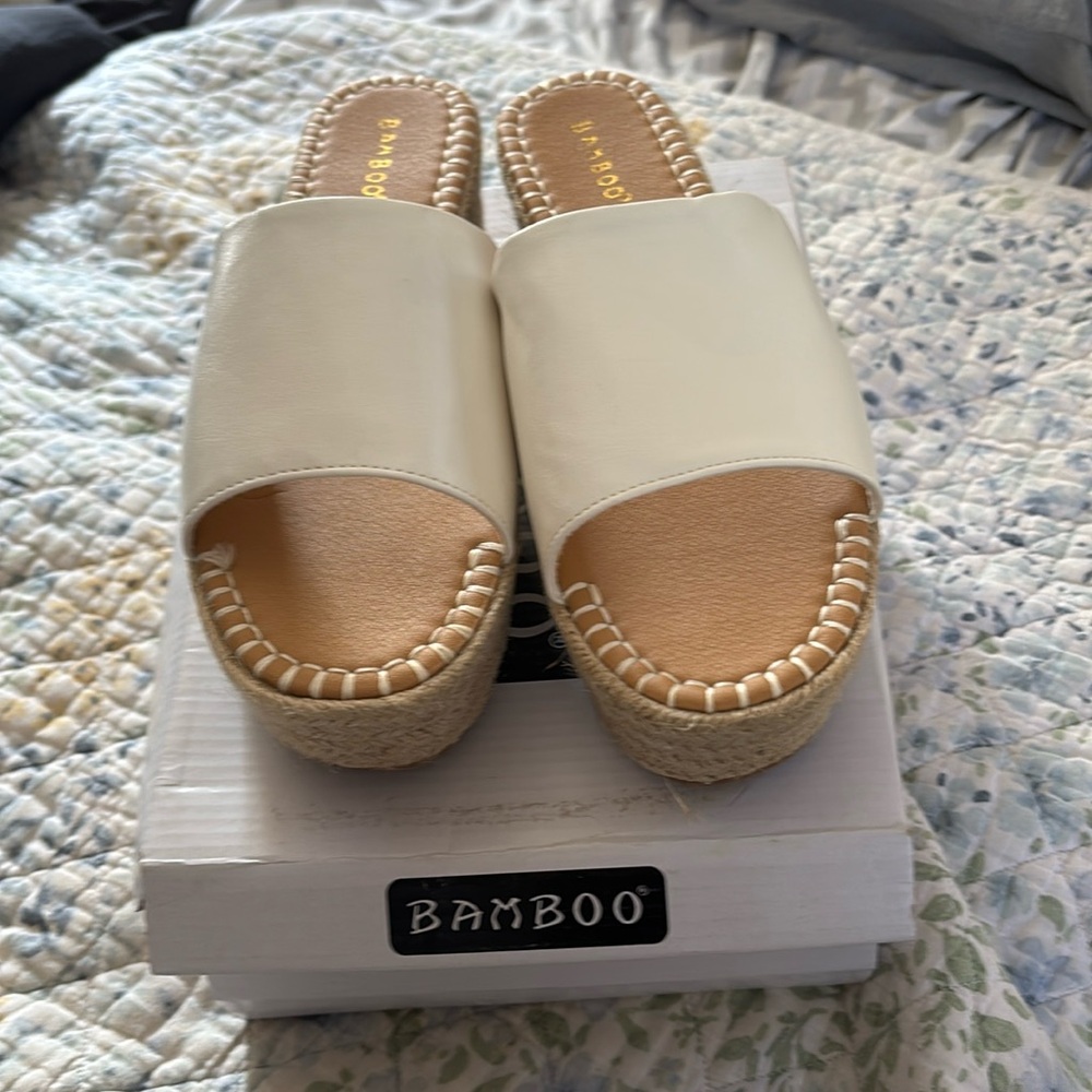 Brand new white wedge sandals